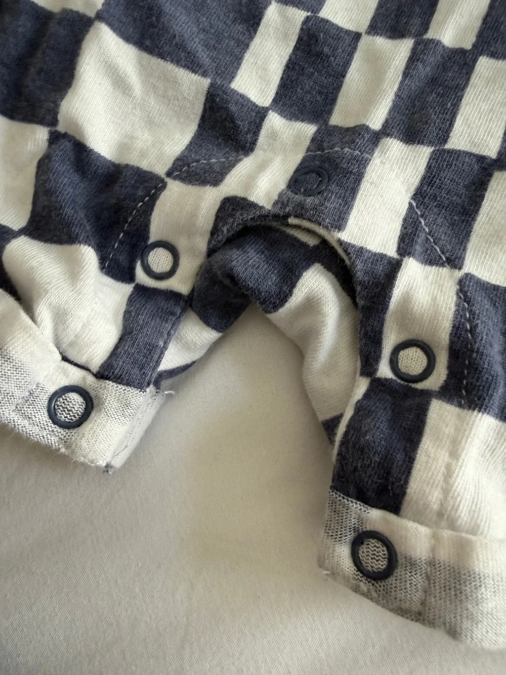 Carter's Navy Checkerboard Romper & Navy-Trim Striped Tank 2-Pack